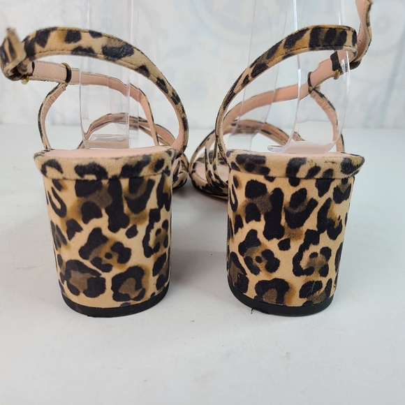 J. Crew Odette suede leather leopard print strappy block heeled sandals 8.5 - Picture 6 of 12